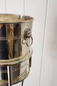 Load image into Gallery viewer, English Plate Champagne Bucket with Military Engraving (British NAAFI) and Stand
