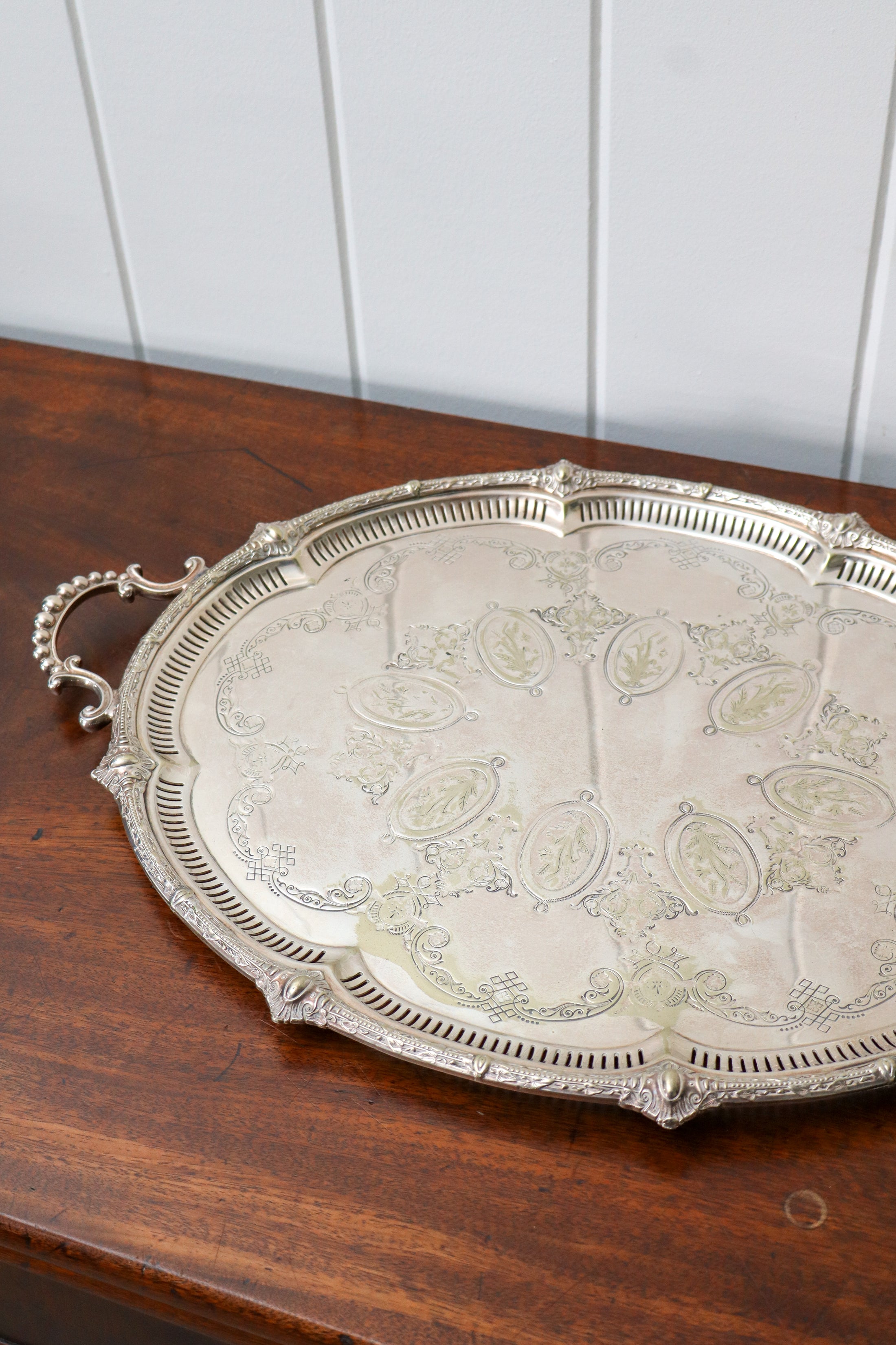 Victorian Silverplate Afternoon Tea Tray, c. 1880, Philip Ashberry + Sons