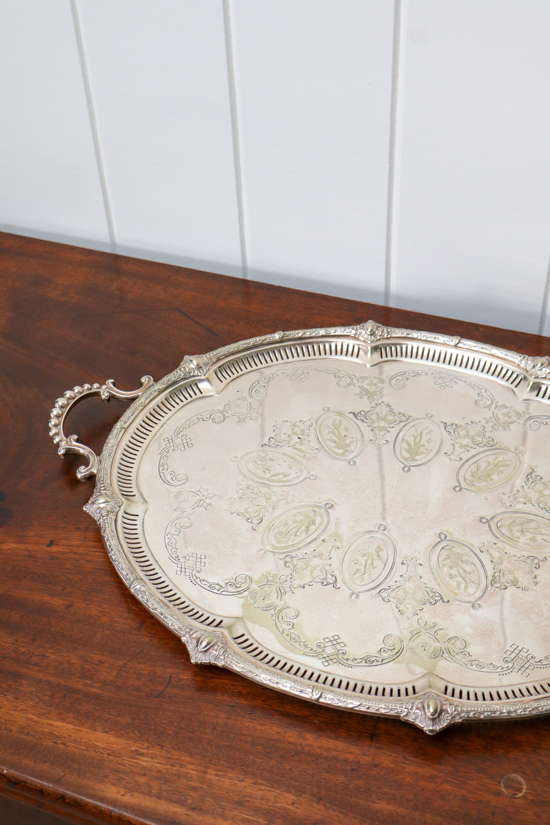Victorian Silverplate Afternoon Tea Tray, c. 1880, Philip Ashberry + Sons