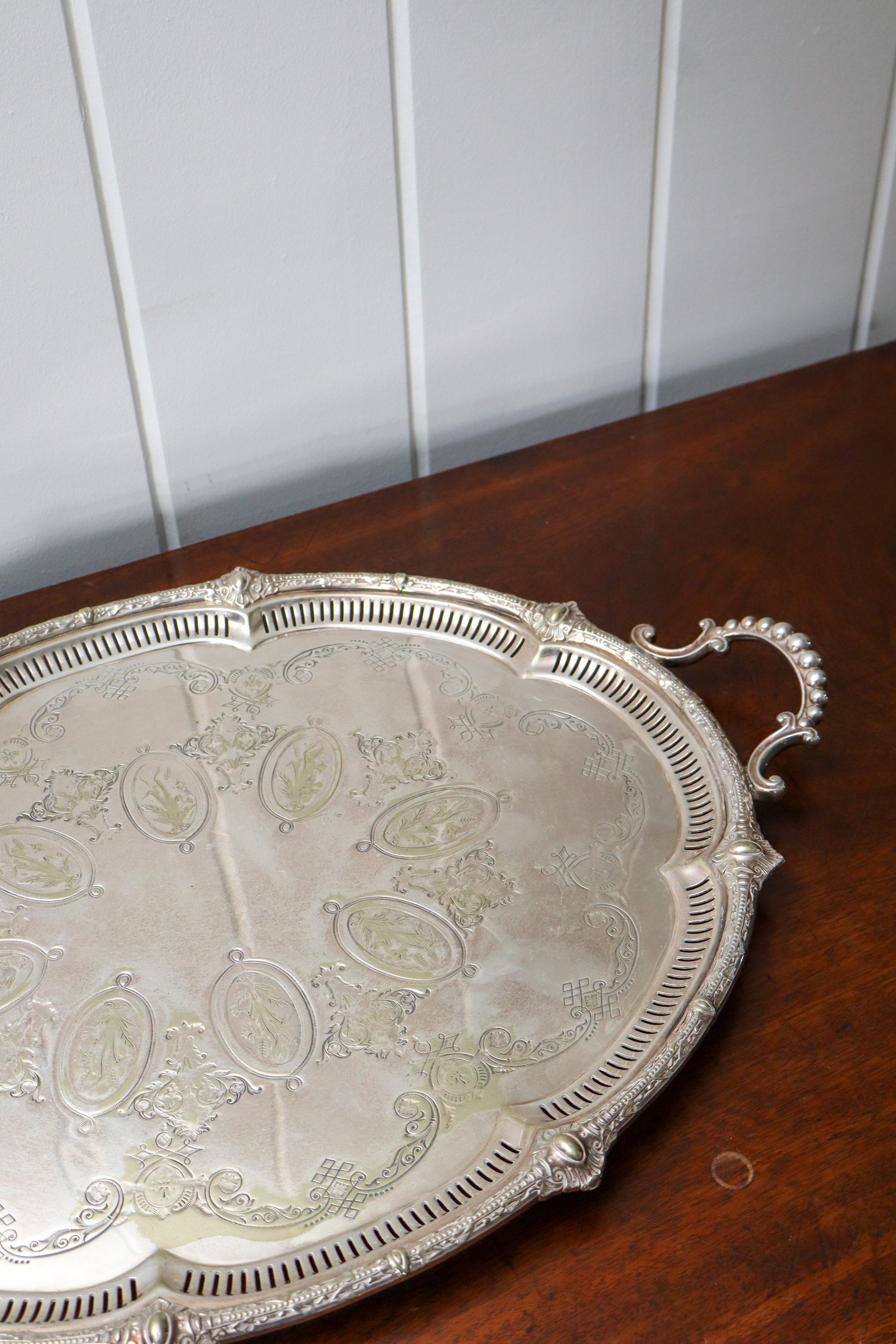 Victorian Silverplate Afternoon Tea Tray, c. 1880, Philip Ashberry + Sons