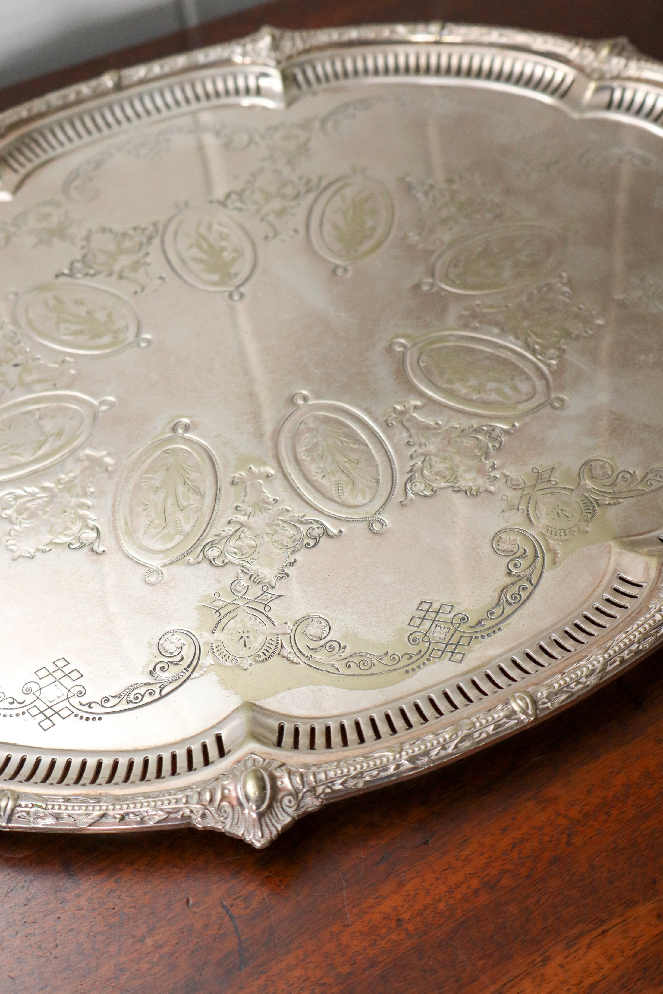 Victorian Silverplate Afternoon Tea Tray, c. 1880, Philip Ashberry + Sons