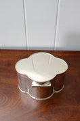 Load image into Gallery viewer, English Silver Plate Scalloped Biscuit Tin

