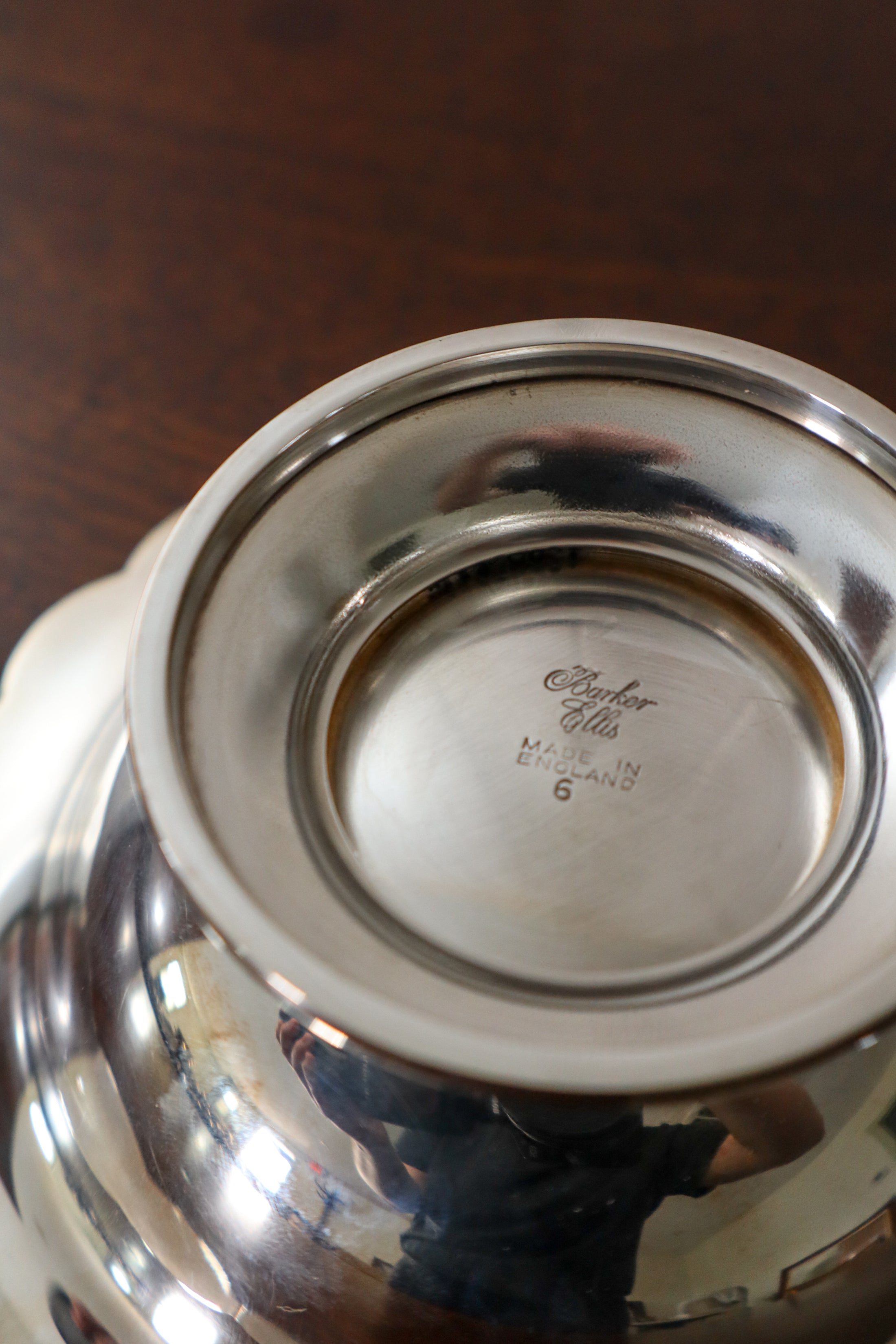 Barker Ellis English Silverplate Scalloped Pedestal Dish