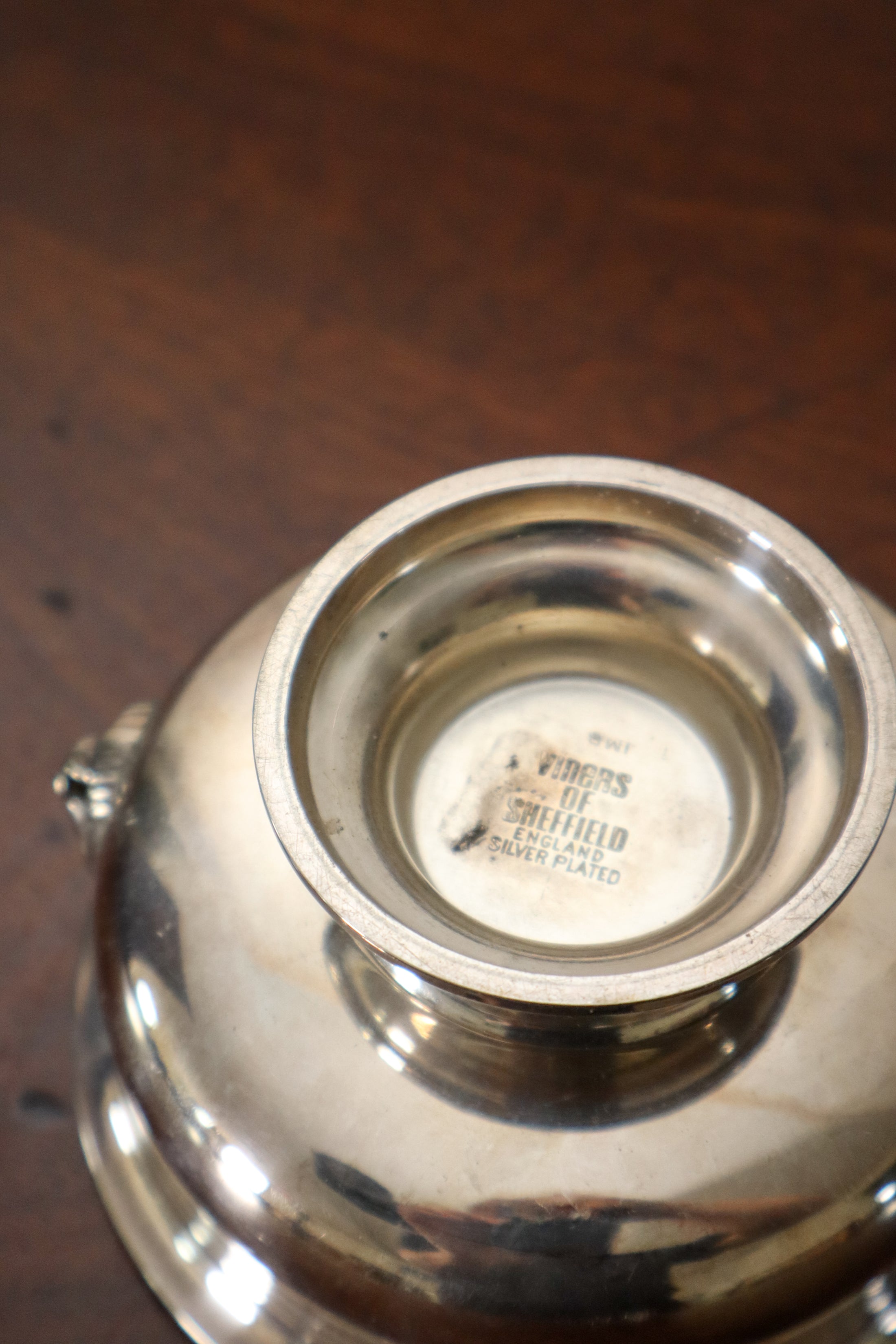 Sheffield Silverplate Engraved Frogger Vase