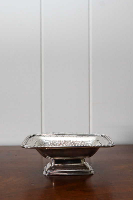 Antique English Silverplate Rectangular Bon Bon Dish