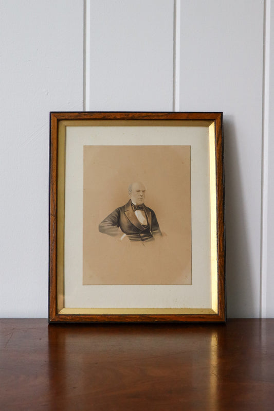 Portrait of an Englishman in Oak Frame | Hand Colored
