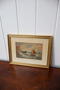 Load image into Gallery viewer, Original Fishingboat Watercolor by R.T. Wilding Dated 1900
