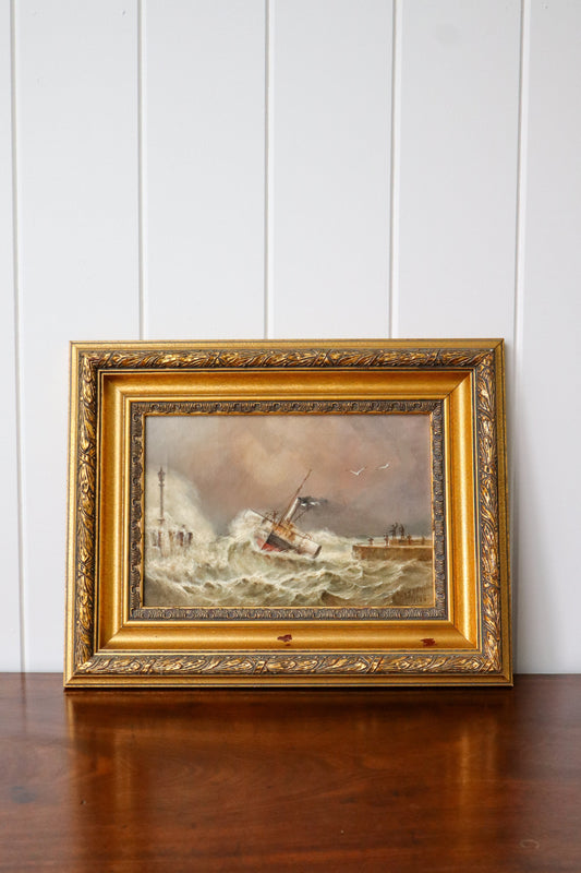 John Taylor Allerston (1828–1914), British — Paddle Steamer Entering Harbour, Signed & Dated 1888, Oil on Canvas