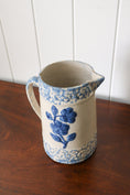 Load image into Gallery viewer, Spongeware No. 3 | 19th Century Blue + White Stoneware Pitcher with Wild Rose Glaze
