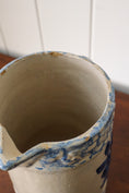 Load image into Gallery viewer, Spongeware No. 3 | 19th Century Blue + White Stoneware Pitcher with Wild Rose Glaze
