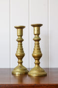 Load image into Gallery viewer, PAIR of Unique Brass Candlesticks | HEAVY 9.75”
