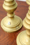 Load image into Gallery viewer, PAIR of Unique Brass Candlesticks | HEAVY 9.75”
