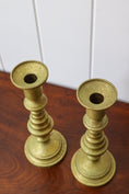 Load image into Gallery viewer, PAIR of Unique Brass Candlesticks | HEAVY 9.75”
