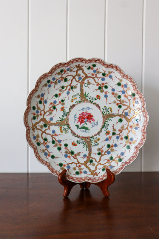 Antique Chinese Export Scalloped Edge Large Plate