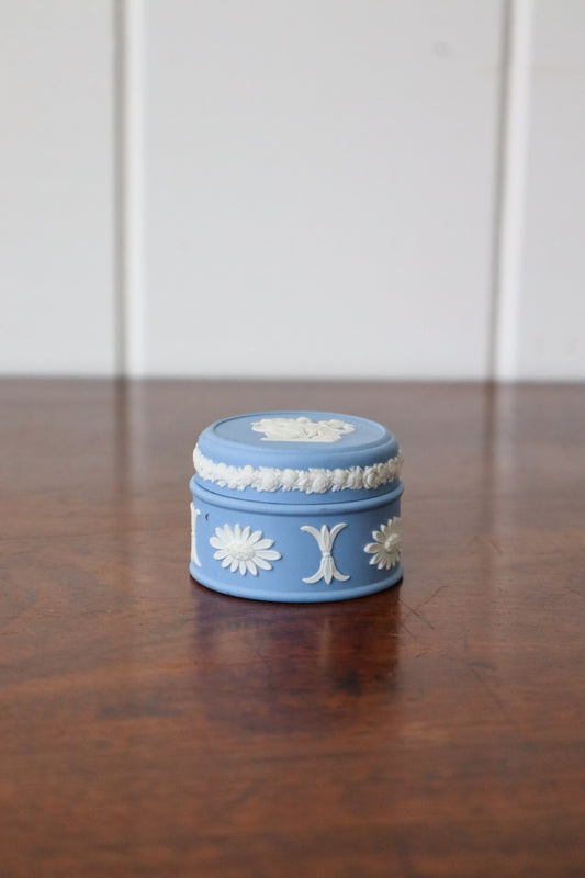 Wedgwood Blue Jasperware Circular Lidded Box