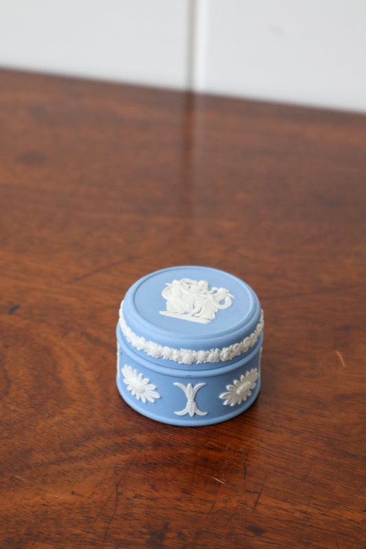 Wedgwood Blue Jasperware Circular Lidded Box