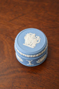 Load image into Gallery viewer, Wedgwood Blue Jasperware Circular Lidded Box
