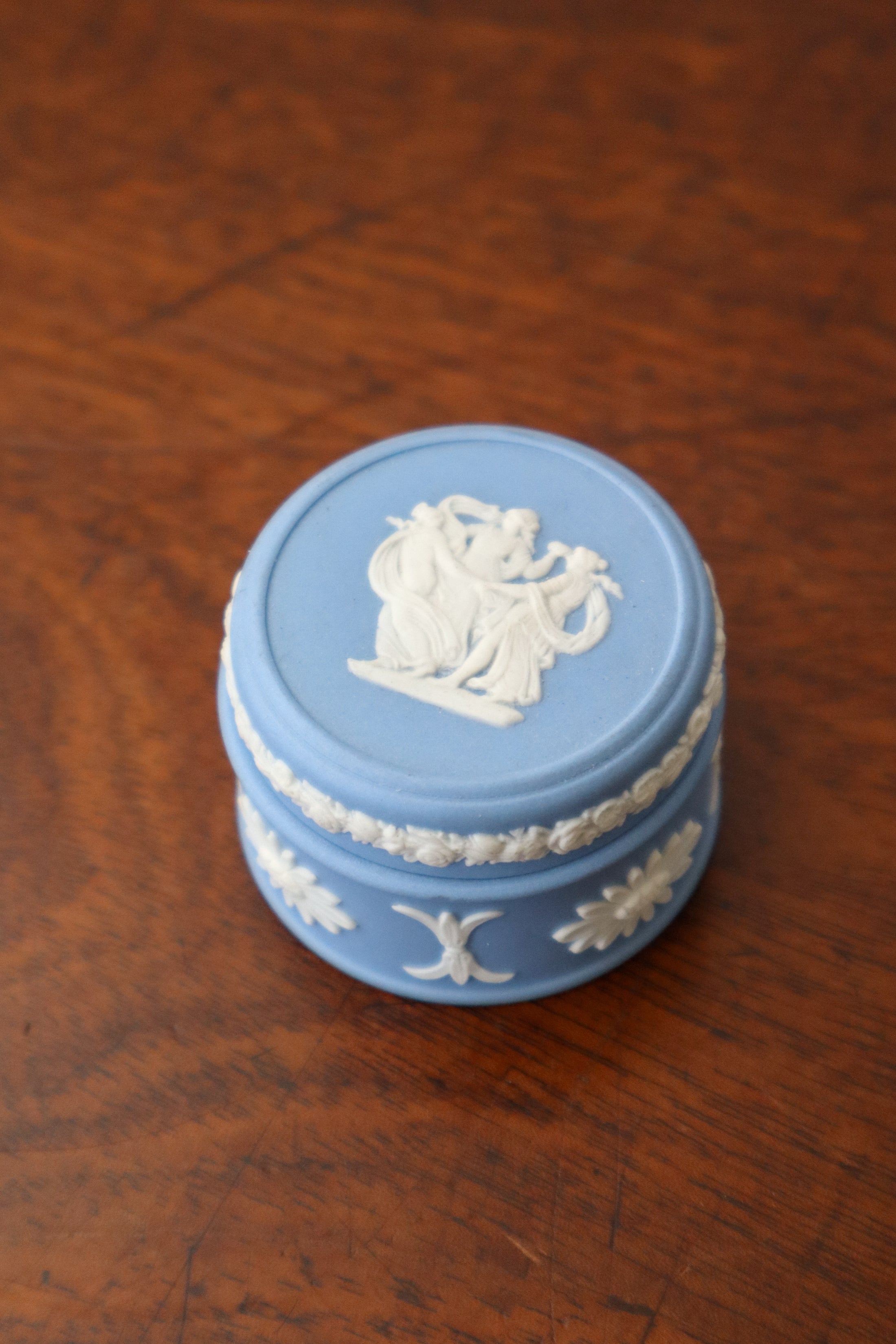 Wedgwood Blue Jasperware Circular Lidded Box