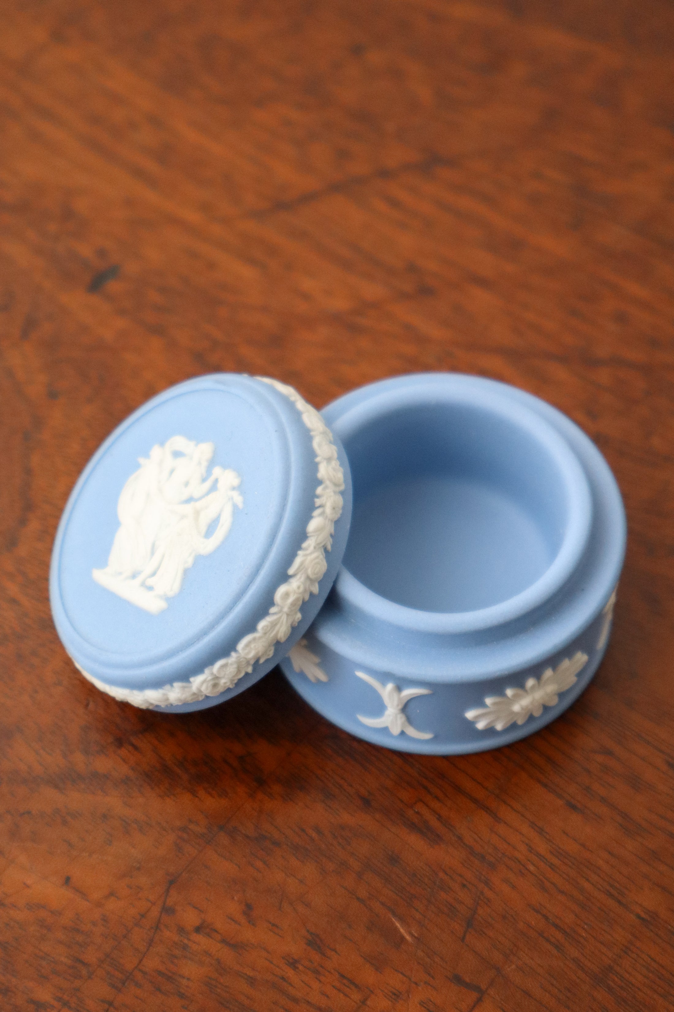 Wedgwood Blue Jasperware Circular Lidded Box
