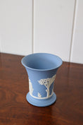 Load image into Gallery viewer, Wedgwood Blue Jasperware Fluted Vase 3.75”
