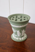 Load image into Gallery viewer, Vintage Wedgwood Green Jasperware Vase with Frogger
