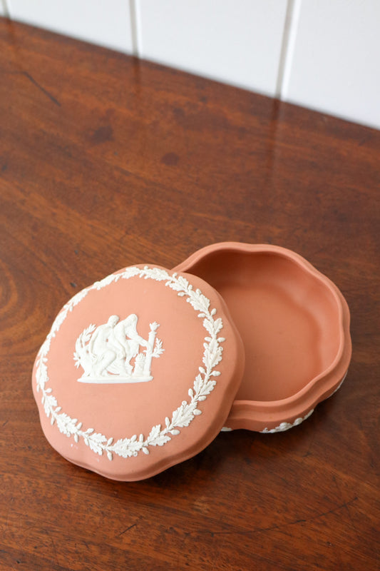 Wedgwood Pink Jasperware Large Lidded Dish