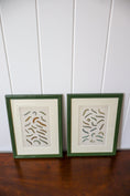 Load image into Gallery viewer, Antique Caterpillar Print in Contemporary Green Lacquer Frame
