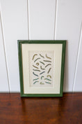 Load image into Gallery viewer, Antique Caterpillar Print in Contemporary Green Lacquer Frame
