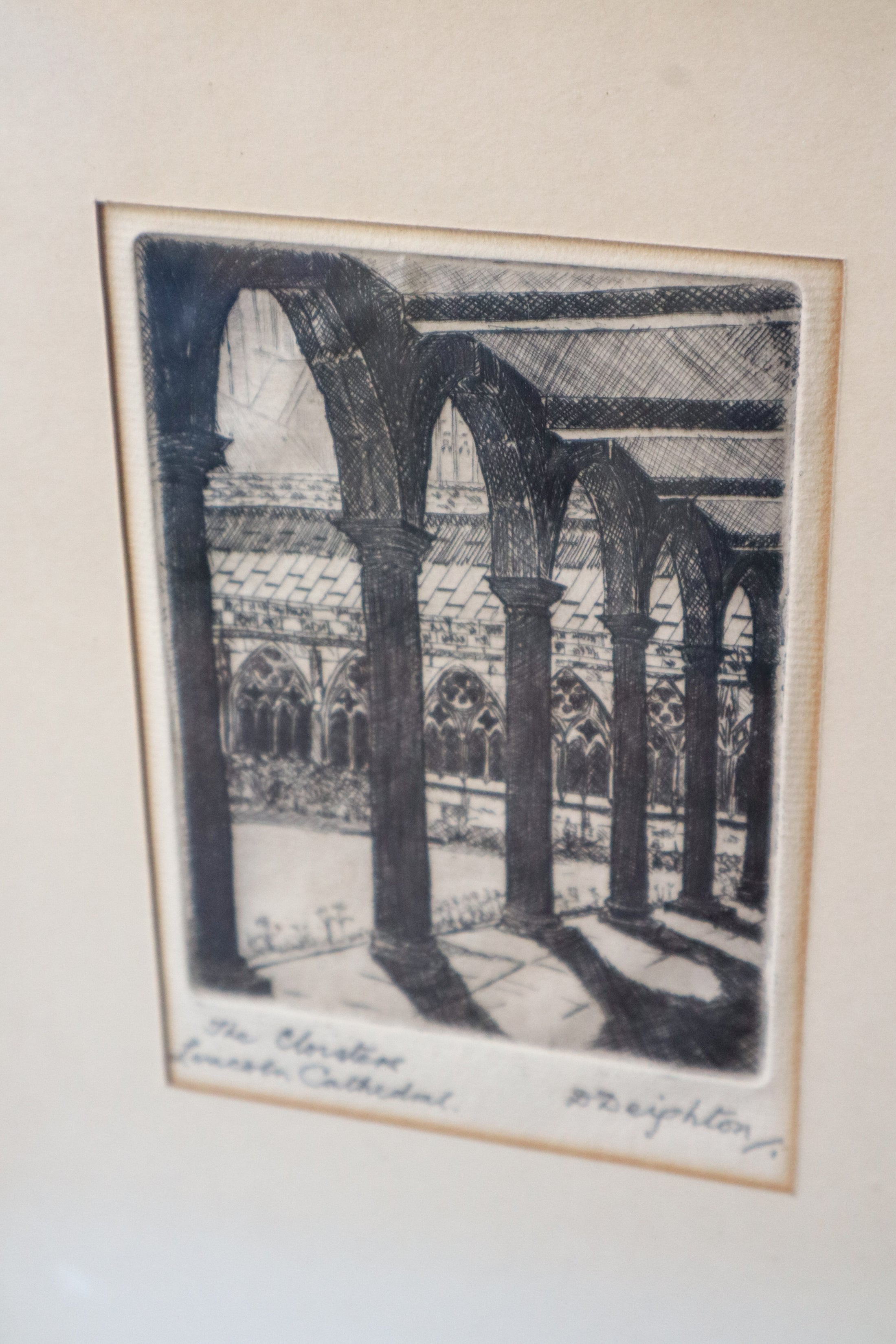 PAIR of Antique Architectural Engraving of an English Cathedral in Lincoln | 8”W x 11”H