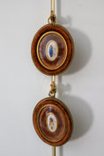 Load image into Gallery viewer, PAIR of Antique Miniature Handpainted Insects on Silk in Chocolate Velvet Frames

