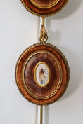 Load image into Gallery viewer, PAIR of Antique Miniature Handpainted Insects on Silk in Chocolate Velvet Frames
