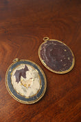 Load image into Gallery viewer, PAIR of Antique Miniature Handpainted Insects on Silk in Chocolate Velvet Frames
