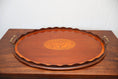 Load image into Gallery viewer, Edwardian Mahogany Butler’s Tray with Shell Inlay + Scalloped Edge
