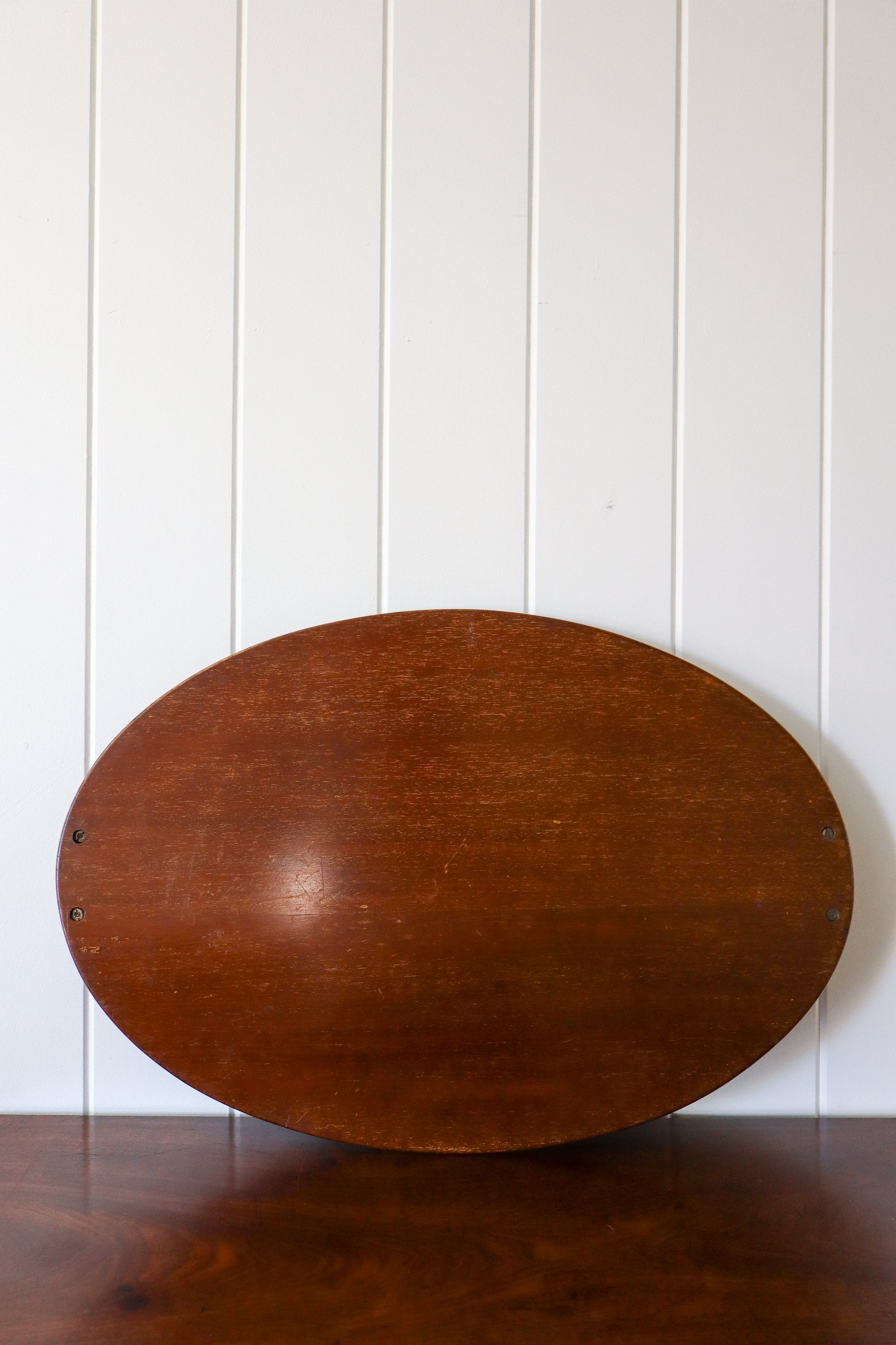 Edwardian Mahogany Butler’s Tray with Shell Inlay + Scalloped Edge