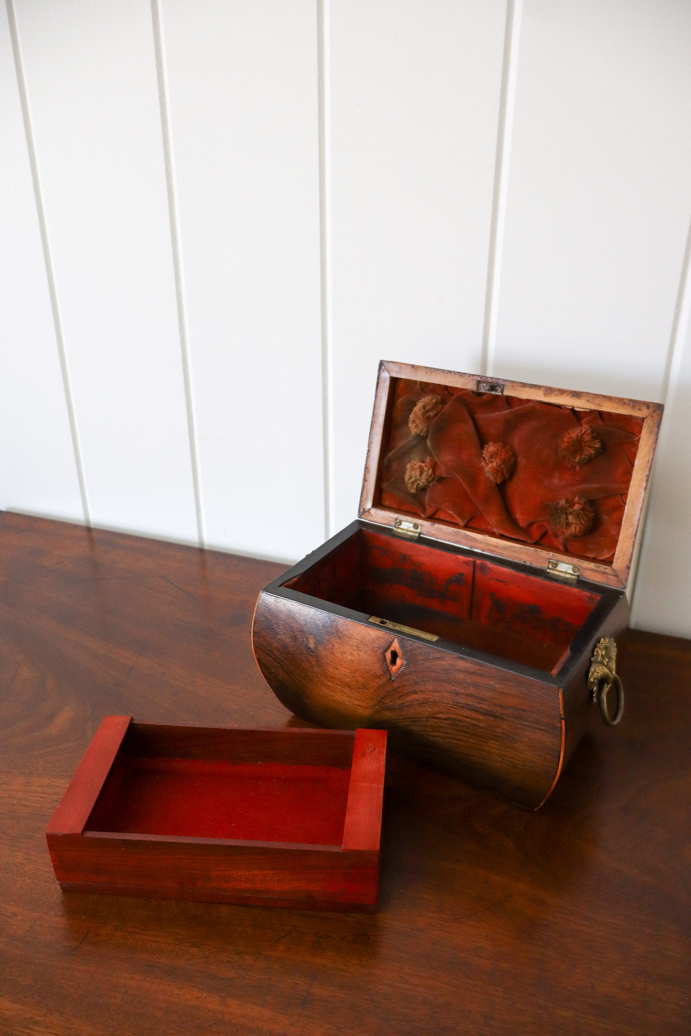 Regency Tea Caddy with Brass Side Pulls (c. 1820)