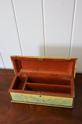 Load image into Gallery viewer, Hand Painted Box with Hidden Bottom/Side Drawer | Fish Swimming
