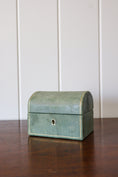 Load image into Gallery viewer, Vintage Petite Sage Leather Dome Box
