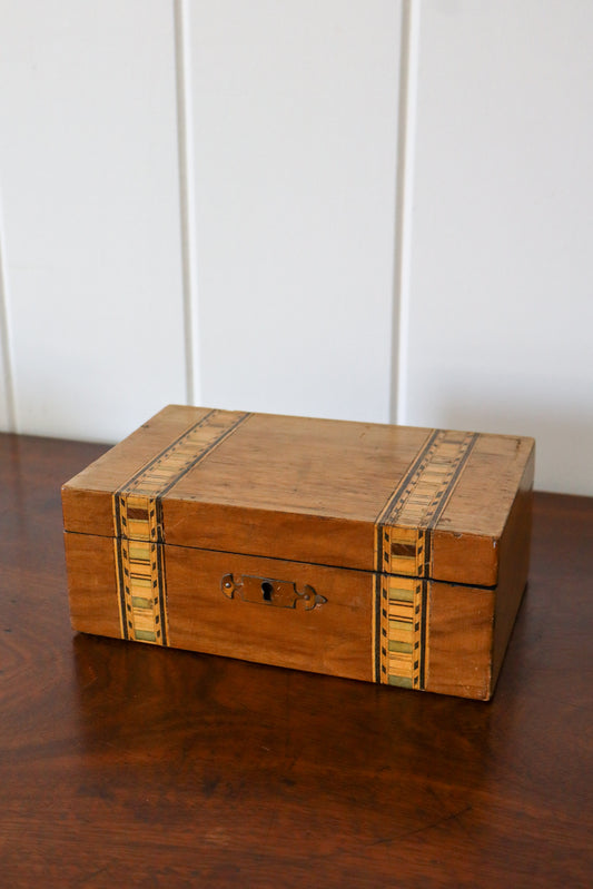 19th Century Satinwood Banded Tunbridge Box