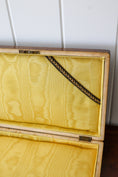 Load image into Gallery viewer, Mahogany Flat Box With Yellow Silk Lining + Working Key
