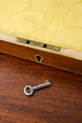 Load image into Gallery viewer, Mahogany Flat Box With Yellow Silk Lining + Working Key
