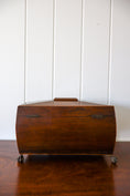 Load image into Gallery viewer, Georgian Rosewood Tea Caddy With Brass Handles + Brass Claw Feet | Original Fittings + Green Interior
