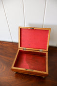 Load image into Gallery viewer, 19th Century Mahogany Tea Caddy / Box With Brass Bun Feet
