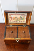 Load image into Gallery viewer, Georgian Inlaid Two-Compartment Tea Caddy With Brass Handle and Bone Keyhole
