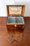 Load image into Gallery viewer, Georgian Inlaid Two-Compartment Tea Caddy With Brass Handle and Bone Keyhole

