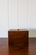 Load image into Gallery viewer, Georgian Inlaid Two-Compartment Tea Caddy With Brass Handle and Bone Keyhole
