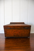Load image into Gallery viewer, William IV Rosewood Tea Caddy With Original Fittings on Bun Feet (c. 1835)
