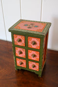 Load image into Gallery viewer, Petite Hand Painted 6 Drawer Chest / Jewelry Box
