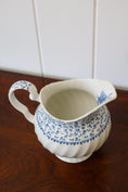 Load image into Gallery viewer, English Blue + White Pitcher with Ditsy Floral (stamped)
