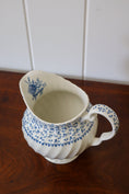 Load image into Gallery viewer, English Blue + White Pitcher with Ditsy Floral (stamped)
