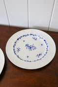 Load image into Gallery viewer, PAIR Blue + White Floral Spode Plates (c. 1840)

